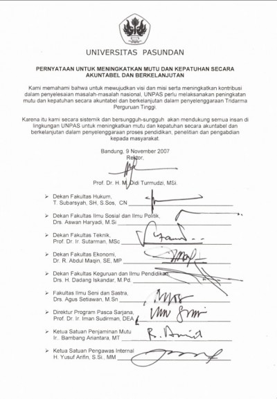 Deklarasi dan Pelantikan SPM-SPI Unpas 2007